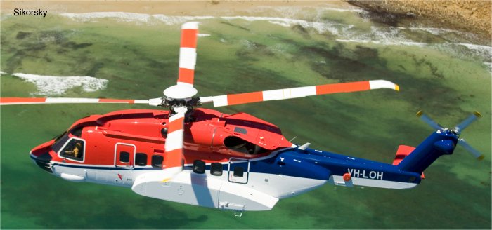 Helicopter Sikorsky S-92A Serial 92-0036 Register VH-LOH N8068D used by Lloyd Helicopters ,CHC Helicopters Australia ,Sikorsky Helicopters. Built 2006. Aircraft history and location