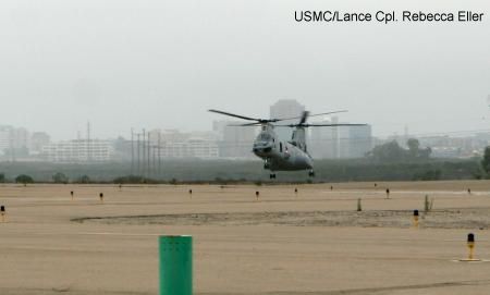 Last CH-46E flight before re-designation