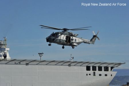 NH90 trial on HMNZS Canterbury