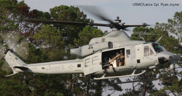 Helicopter Bell UH-1Y Venom Serial 55153 Register 168416 used by US Marine Corps USMC. Aircraft history and location