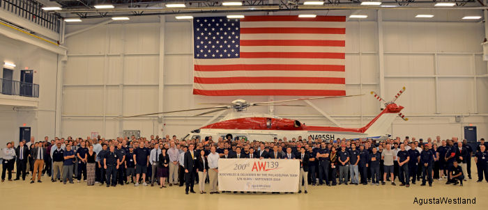 AgustaWestland Philadelphia Delivers 200th AW139