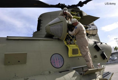 helicopter news April 2014 Kratos training systems for US Army CH-47F