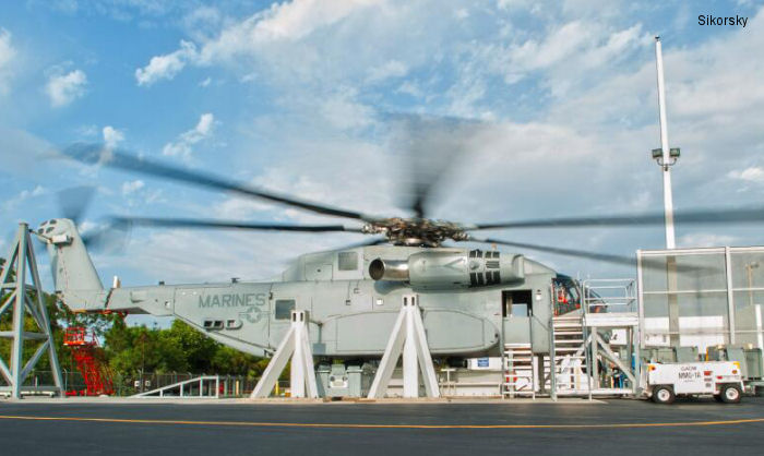 helicopter news April 2014 Ground Tests of CH-53K with Rotor Blades Begins