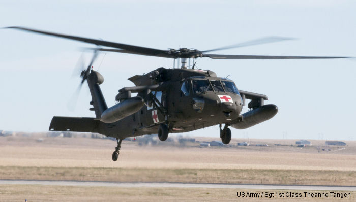 A new South Dakota Army National Guard <a href=/database/model/1231/>HH-60M Black Hawk</a> at the Army Aviation Support Facility in Rapid City,  Oct. 29, 2014. The SDARNG has received its first two of six helicopters to replace its current inventory of six UH-60 A/L
