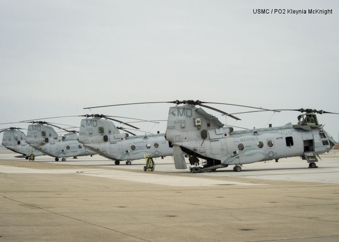 HMM-774 prepares to retire their CH-46