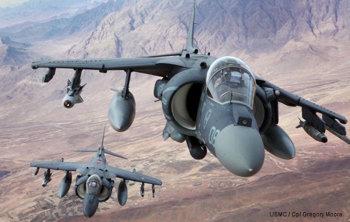 VMFA-231 AV-8B Harriers fly over southern Helmand province after conducting an aerial refuel Dec. 6, 2012 