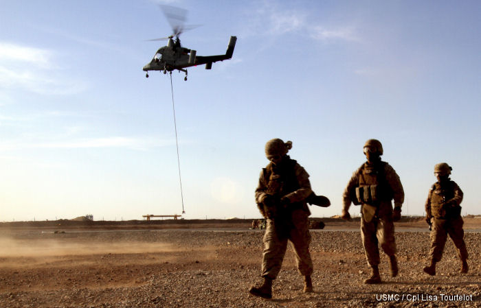 Combat Logistics Battalion 5  uses unmanned helicopter <a href=/database/modelorg/1882/>Kaman K-MAX</a> during initial testing in Helmand province, May 22, 2012
