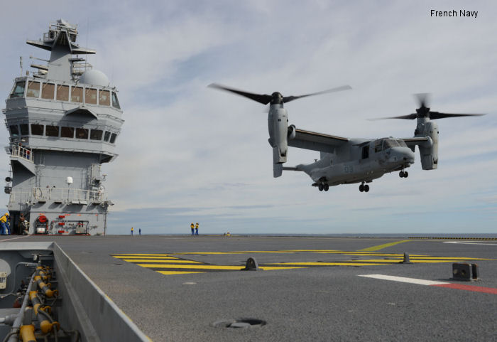 Marine MV-22 Osprey lands on French warship for first time