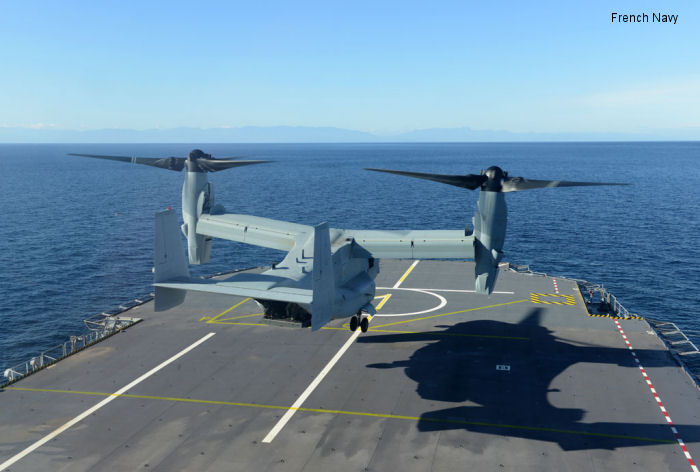 MV-22 Osprey lands on French warship for first time