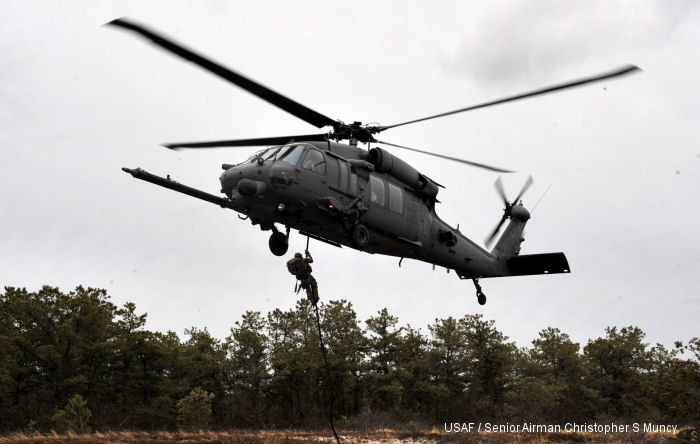 HH-60G Pavhawks are assigned  101st Rescue Squadron of the same Rescue Wing. 