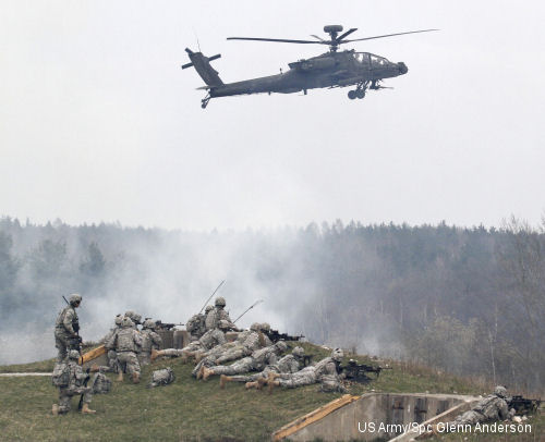 U.S. Army Europe aviation, infantry brigades conduct live-fire exercise together to prepare aviators for deployment
