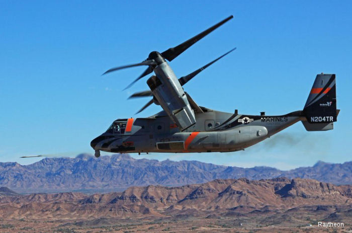 Raytheon and Bell Helicopter completed two successful launches of the Griffin B missile from a Bell Boeing V-22 Osprey at Yuma Proving Ground, Arizona.