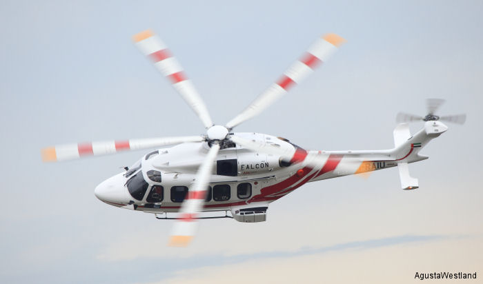 Falcon Aviation Services of Abu Dhabi, United Arab Emirates has taken delivery of two AgustaWestland AW189 super medium helicopters in offshore transport configuration.