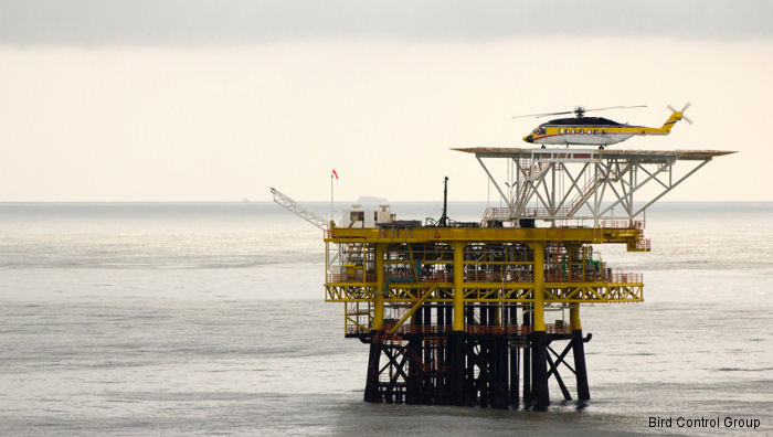 Bird Control Group, CHC Helicopter and Total E&P Nederland develop and install an automated laser and sound system to repel birds from Offshore installations in an animal friendly manner.