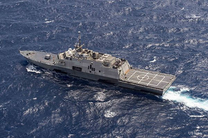 USS Fort Worth (LCS 3), a Freedom class Littoral combat ship with a MH-60R and an UAV MQ-8B Fire Scout from <a href=/database/sqd/1385/>HSM-35</a> aboard, surpassed the one-year mark on her scheduled 16-month rotational deployment to Singapore