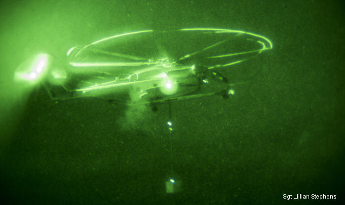 During the four-hour training event, Marines with HMH-466 and CLB-1 repeatedly secured, lifted and released a 10,000-pound / 4,535-kgs  weight at night, when visibility was at its lowest.