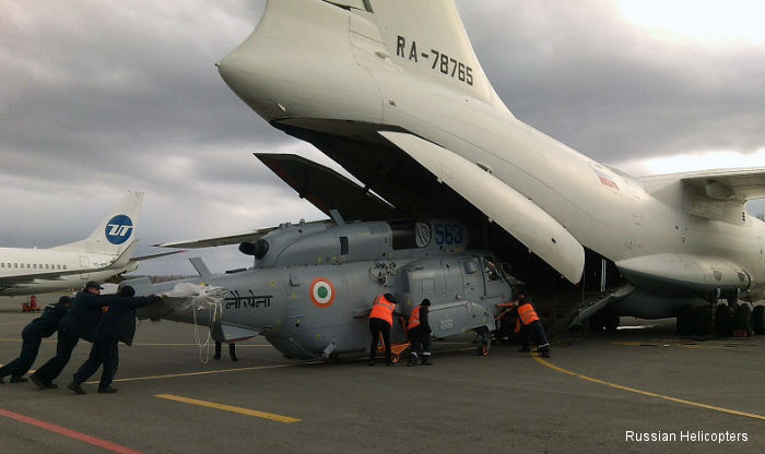 Maintenance on Indian Navy Ka-31