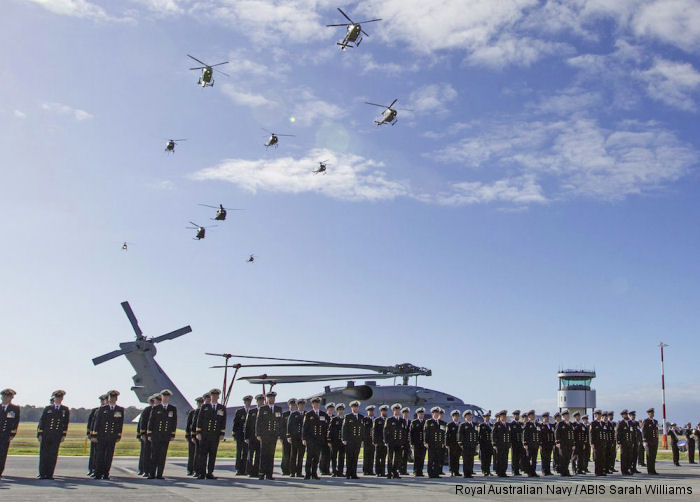 Australian Minister of Defence addresses the audience at the commissiong of 725 Squadron at HMAS Albatross, Nowra formally introducing the new MH-60R Seahawk helicopters into service.
