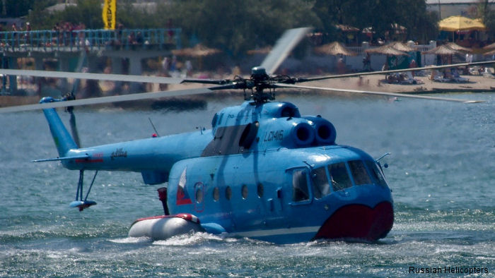 During IMDS 2015 being held in St. Petersburg, Russian Helicopters showcasing potential plans for the renewed production of the unique amphibious Mi-14 helicopter.