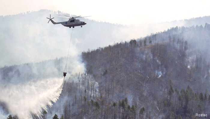 Mi-26, Mi-8, and Ka-32 Helps in Firefighting