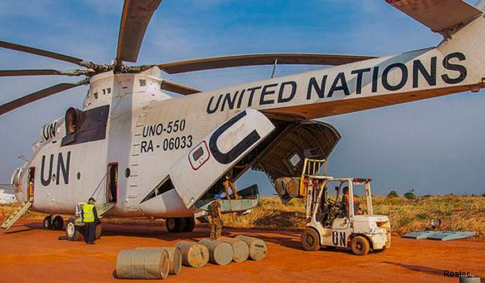 Mi-26T helicopters are participating in missions of the UN and the World Food Program in the Republic of South Sudan.
