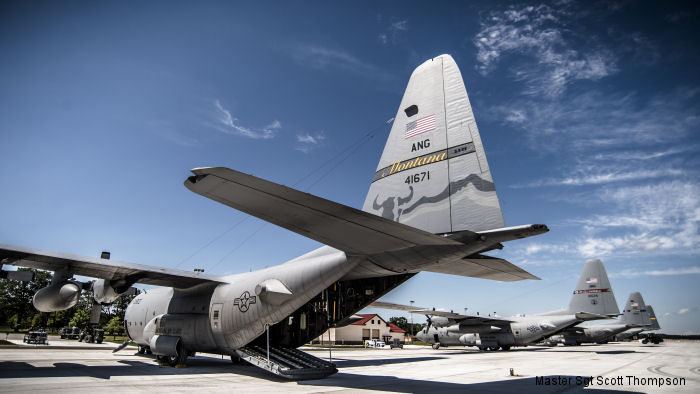 C-130 Hercules from Alaska, North Carolina, Illinois and Ohio Air National Guard units at Alpena Combat Readiness Center, Michigan in preparation for Exercise Northern Strike 2015