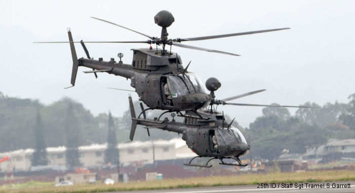 2nd Squadron 6th Cavalry Regiment, 25th Combat Aviation Brigade based at Wheeler Army airfield in Hawaii performed their last flight on the OH-58 Kiowa Warrior before a new deployment to Korea.