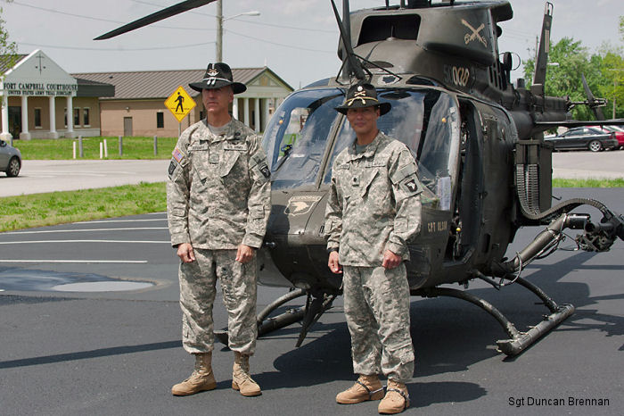 2nd Squadron, 17th Cavalry Regiment, 101st Combat Aviation Brigade, 101st Airborne Division, flew an OH-58D Kiowa Warrior helicopter Wednesday to the Don F Pratt Museum at Fort Campbell