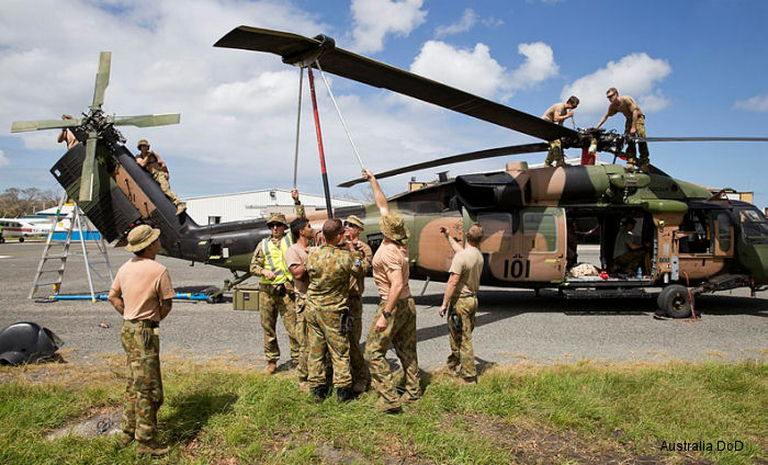 Two Army S-70 Black Hawk arrived in a RAAF C-17 transport