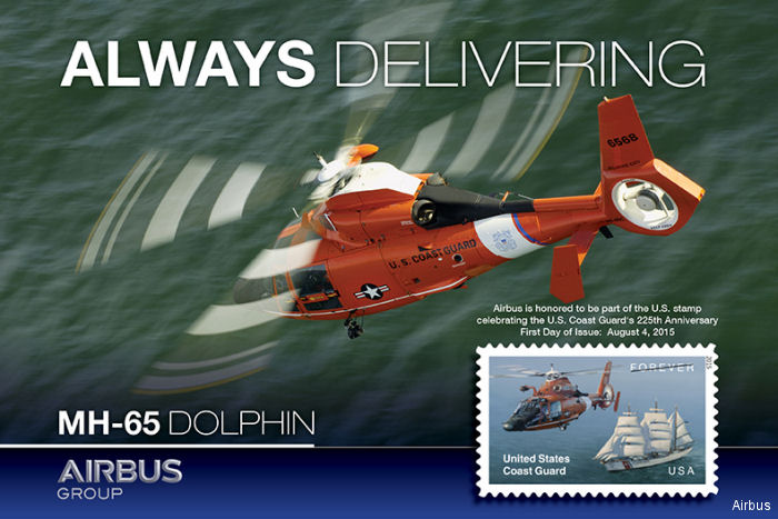 MH-65 Featured on Stamp for USCG 225th Anniversary