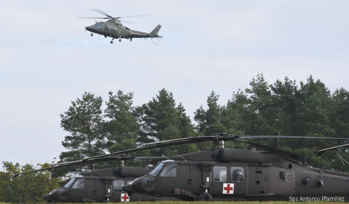 US Army 12th Combat Aviation Brigade Black Hawks and Apaches trained with Belgium A109 and Czech Rep Mi-17 aviators at Hohenfels, Germany