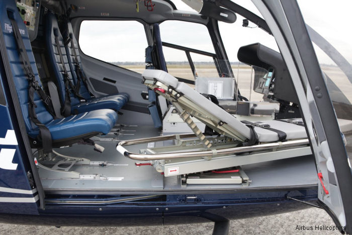 Large cabin size and enhanced aircraft performance in the medical configured H130 / EC130T2