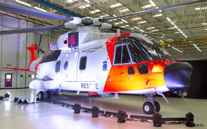 Norwegian AW101 NAWSARH SAR helicopter was unveilled by Anders Anundsen, Norway’s Minister of Justice and Public Security, in a roll out ceremony held at Yeovil, UK