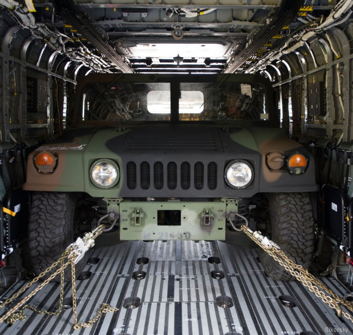 Humvee inside the CH-53K King Stallion