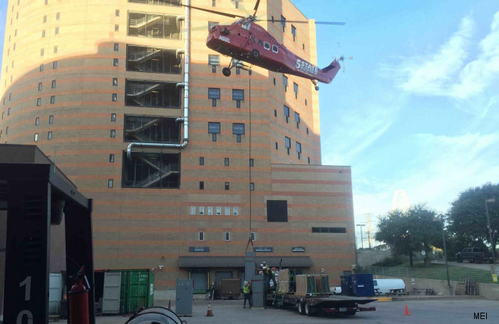 Dallas Justice Center Equipment by Helicopter