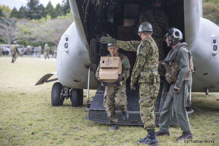 Ospreys in  Earthquake Relief Operations in Japan