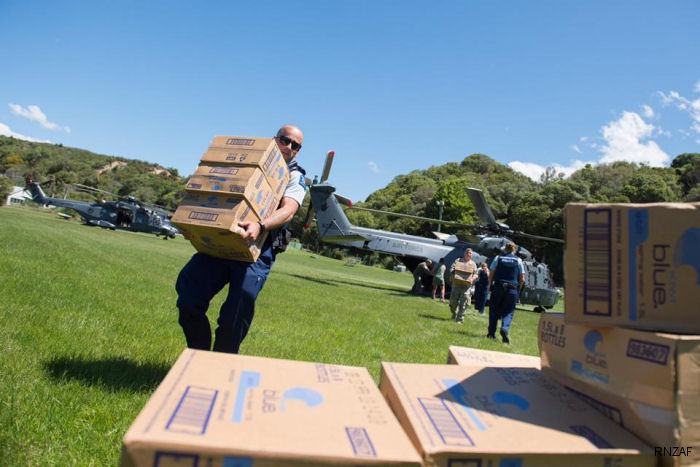 NZDF NH90s bring aid supplies to Kaikoura