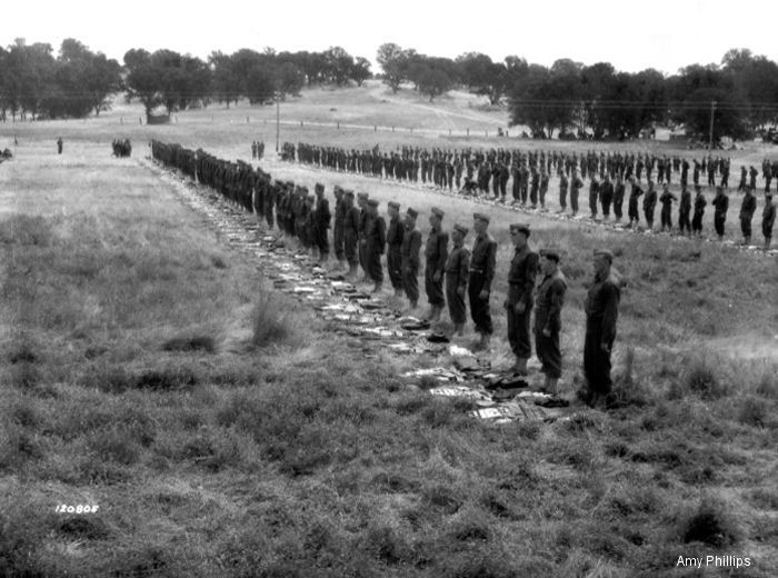 June 1941, 4th Army stands in formation at Hunter Liggett Military Reservation
