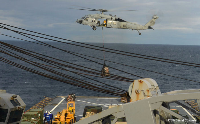 MH-60S Seahawk /BR-33 from HSC-28 aboard USS Fort McHenry (LSD 43) for Cold Response 16