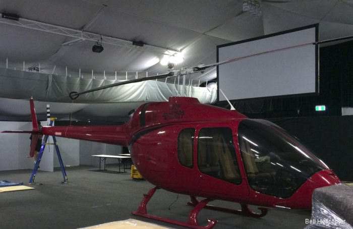 A <a href=/database/model/1279/>Bell 505</a> mock up was on display at Rotortech 2016 in Australia
