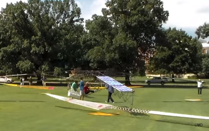 University of Maryland (UMD) Gamera Team of students has successfully lift a helicopter and passenger through the sole use of solar power