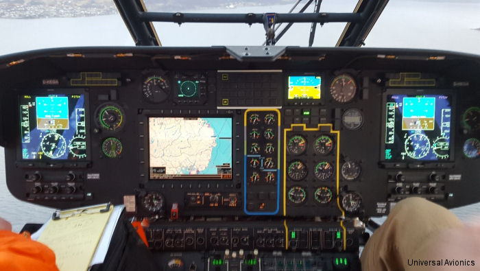 helicopter news March 2016 Super Puma with New Universal Avionics Solution