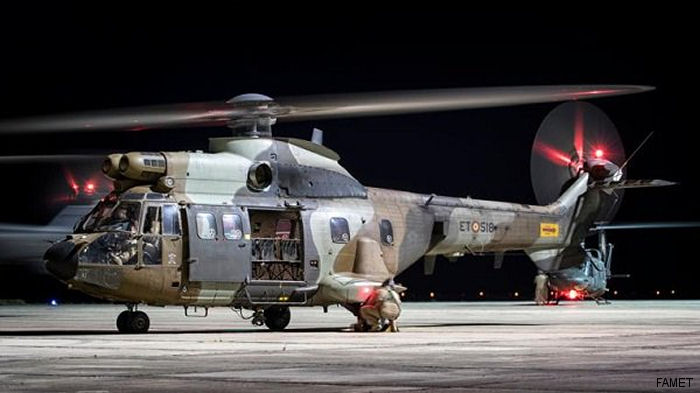 Four Super Puma and AB212 from the Spanish Army evacuated 133 people and 5 dogs from Punta de Teno in the Canary Islands after a collapsing road isolated the town