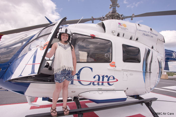 Mathiston resident Abby Williams, 11, took a life-saving flight on the University of Mississippi Medical Center AirCare EC135 in December 2015