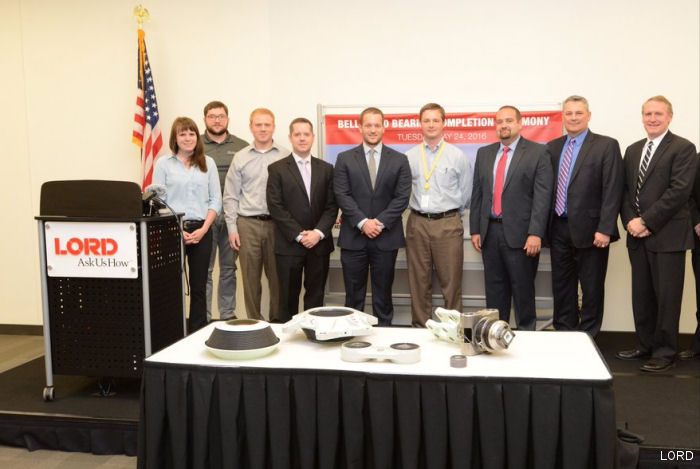 LORD Corp celebrated the completion of the first ship-set of the V-280 Valor elastomeric rotor bearings to Bell Helicopter for JMR-TD program