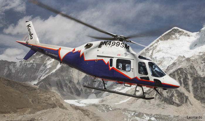 Defying bad weather, the AW119Kx Koala in a demo tour in Nepal   rescued two people stranded in Gora Shep (16150 ft / 4922 m)