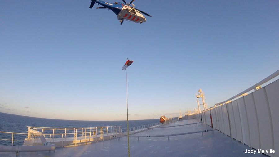 Bristow’s Exmouth crew praised for providing a medevac of a critically ill sailor in need of urgent care from a ship 107 nautical miles off Western Australia