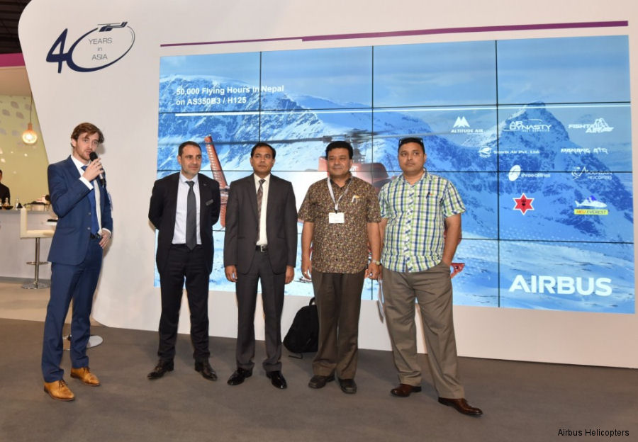 From left to right: Francois Bazin and Philippe Monteux, from Airbus Helicopters Southeast Asia, Capt. Hira Babu Dahal from Manang Air, Mr Sumang Pandey from Fishtail Air, Capt. Anil Rawal from Air Dynasty