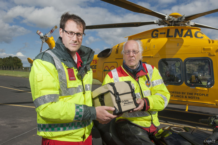 Lincolnshire and Nottinghamshire Air Ambulance now carrying blood on board the helicopter enabling crew to undertake on-site blood transfusions for the very first time