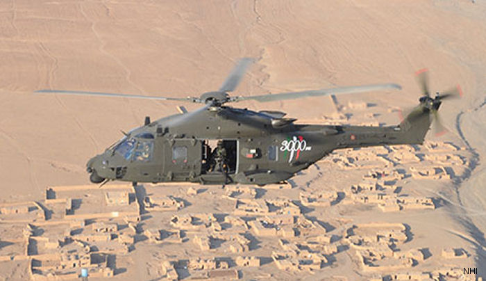 The first NH90 arrived in August 2012 by C-17. Italian Army’s Task Group Fenice also flew Chinook and Mangusta